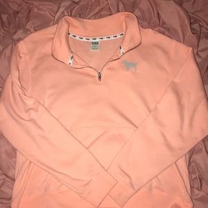 Bright coral PINK quarter zip